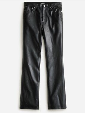 J. Crew Black Faux Leather Straight Leg High Rise 5 Pocket Pants Womens Size 25